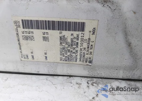 2023 Nissan Maxima Platinum Xtronic Cvt из США, поврежденный, VIN 1N4AA6FV3PC503012